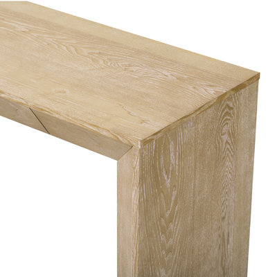 Console 60 po avec 2 tiroirs dissimulés, table d'entrée de style cascade avec pieds épaissis et grain de bois rustique pour le salon, le vestibule et le couloir