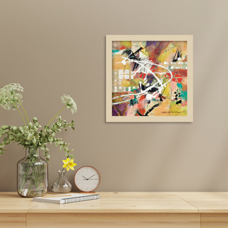«Boogie» par Sutter, impression sur bois encadrée, Brun, H 13 po x l 13 po