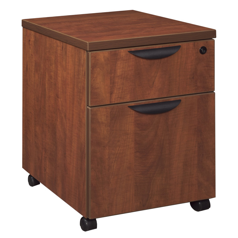 Nickyla Box File Mobile Pedestal Drawer Unit, Cherry