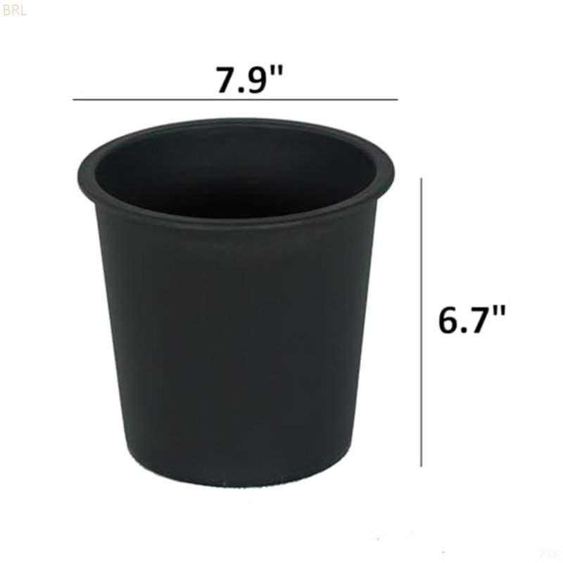 Nursery Plant Pot - Garden Plastic Pots With Drainage (5-Pack), 6.7'' H x 7.9'' W x 7.9'' D
