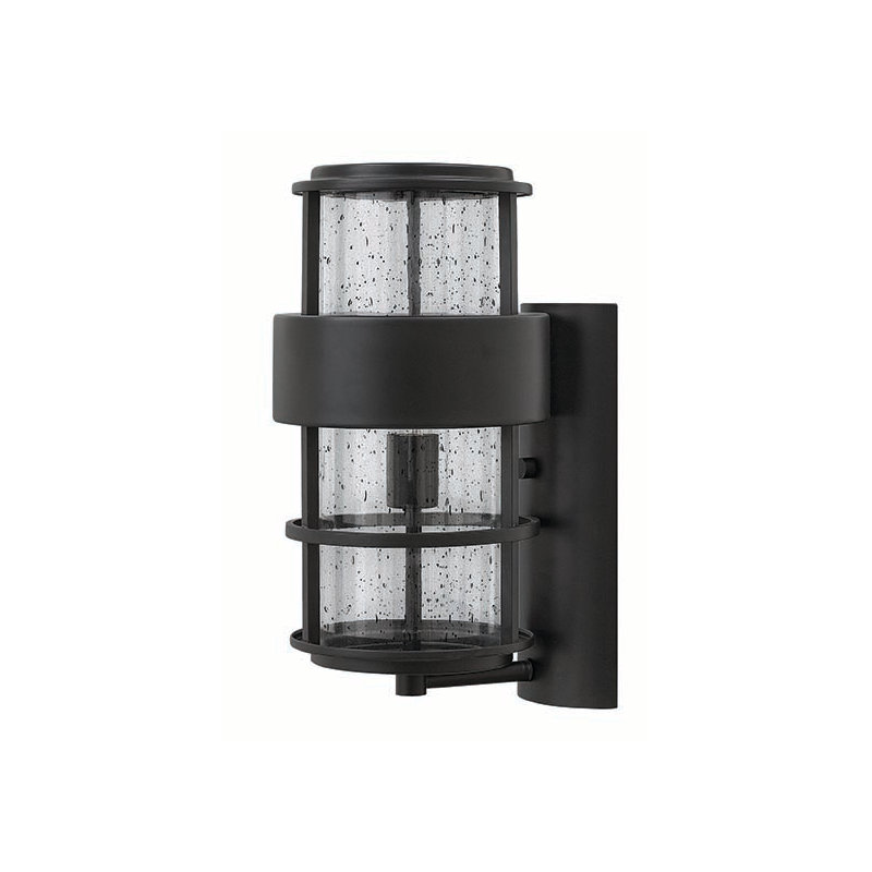 Saturn LED Outdoor Flush Mount, 60W Medium, Satin Black, 12" H x 6" W x 7.5" D