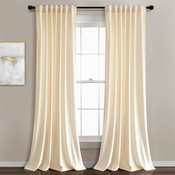 DKNY Modern Knotted Velvet Lined Curtain Panel Pair, 96, Champagne