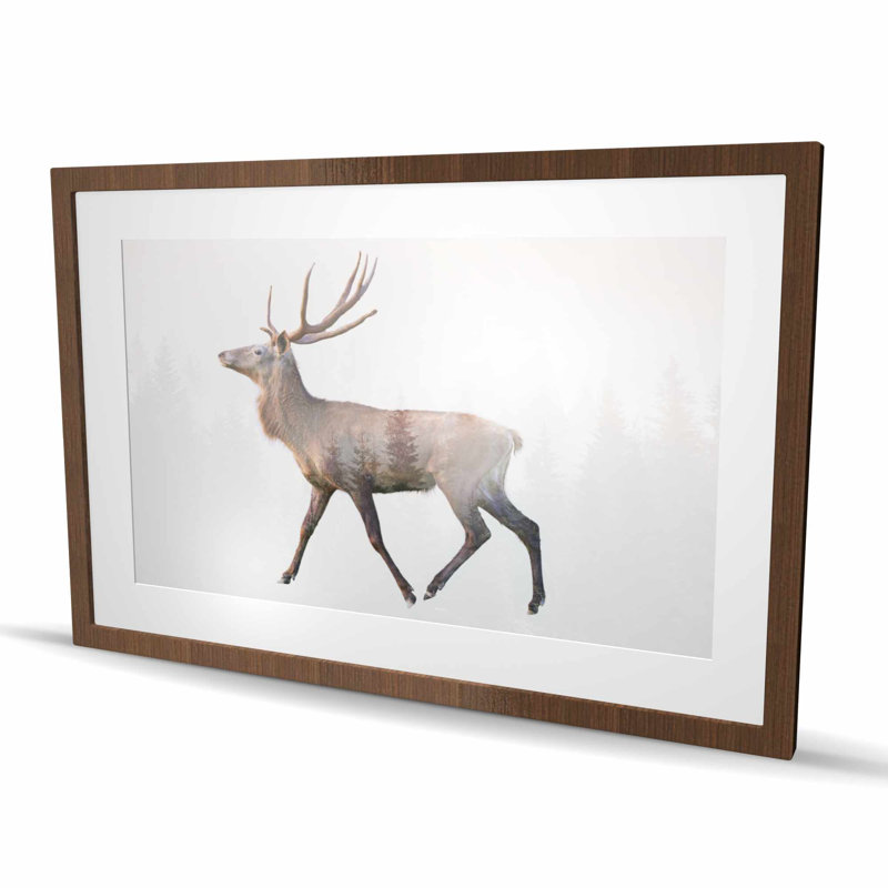 Deer and Forest Rustic Living Room, Brun