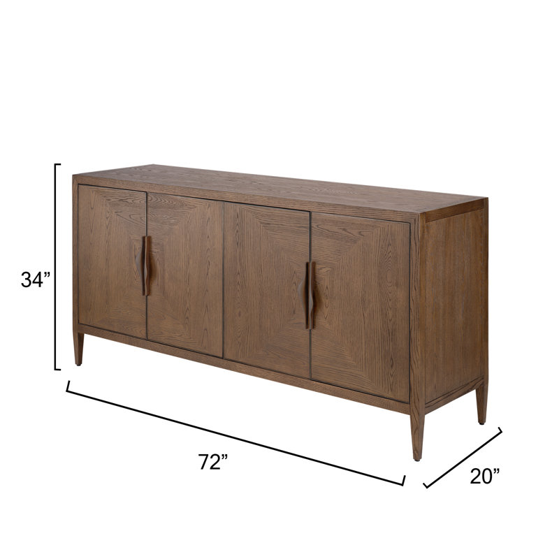 Landmark Solid Wood Storage Cabinet, Brown Sugar Oak