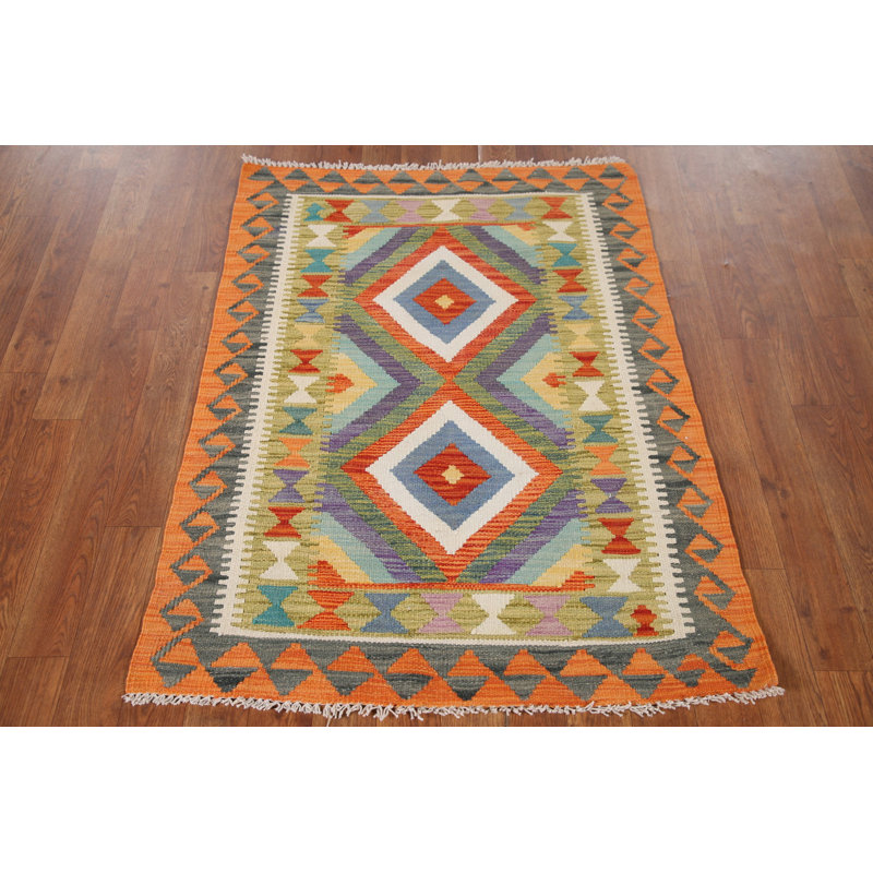 Multolor Kilim Reversible Wool Rug 3x4
