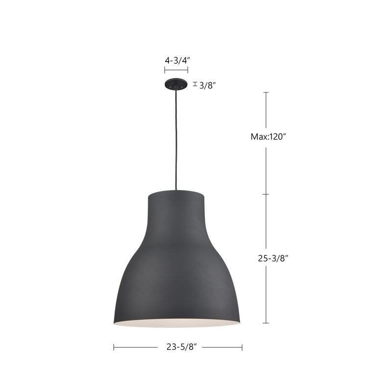 Cradle 1 - Light Pendant, Black, 25.38" H x  23.63" W x 23.63" D