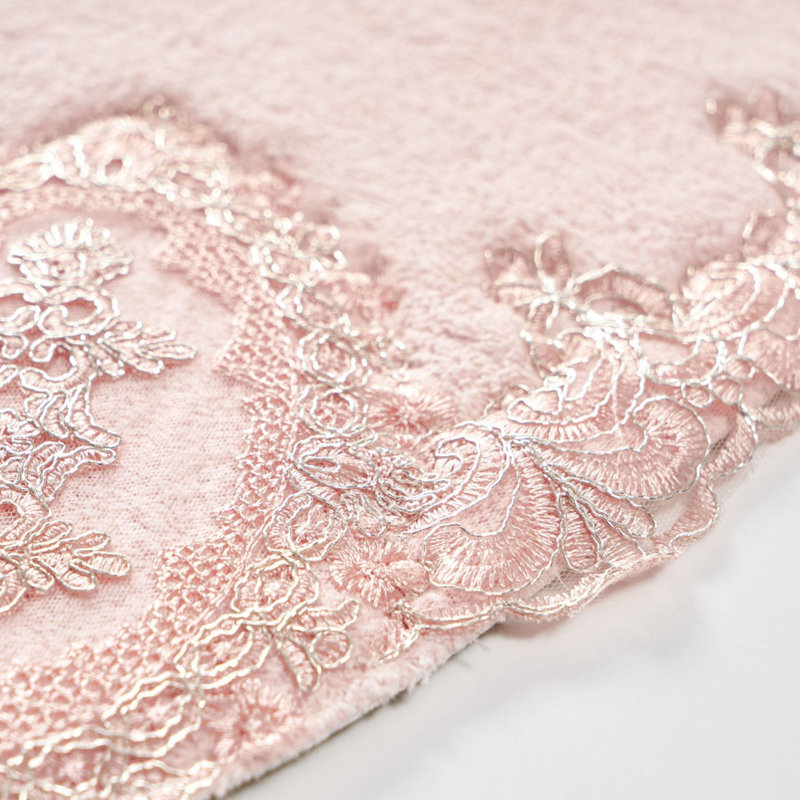 Ensemble de 2 tapis de bain Melby, Rose