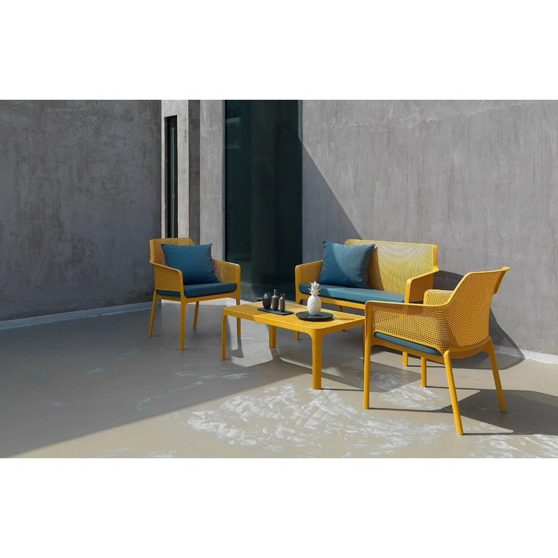Net Outdoor Lounge Chair, Mustard