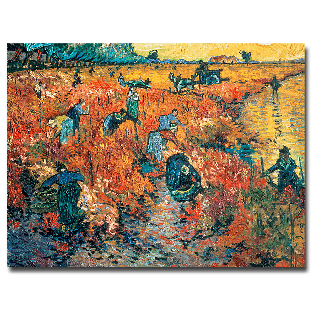 Red Vineyards at Arles, 1888 by Vincent van Gogh - Painting Print on Canvas Vault W Artwork