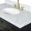 Meuble-lavabo simple en bois massif 42 po avec plateau en marbre Carrara de 1,5 po Thornaby-62284121-40743929