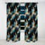 Or et bleu sarcelle Galactic Marble Dream - Rideau occultant en marbre marbré abstrait - 1 panneaux-107539140