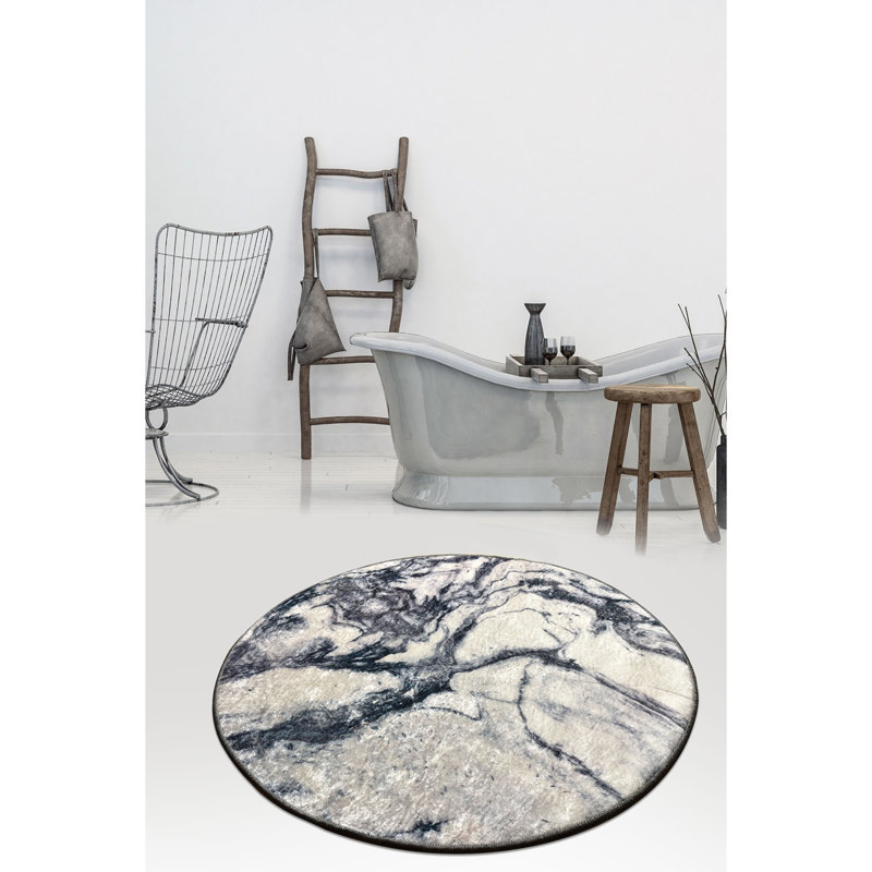 Tapis de bain de qualité supérieure, diamètre de 39,4 pouces, 100% polyester, antiallergique, anti-poussière et antitache, surface antidérapante | Lavable à la machine à 86 ° F, 700 g / m² | Doux et durable pour la sécurité et le confort de la salle de bain