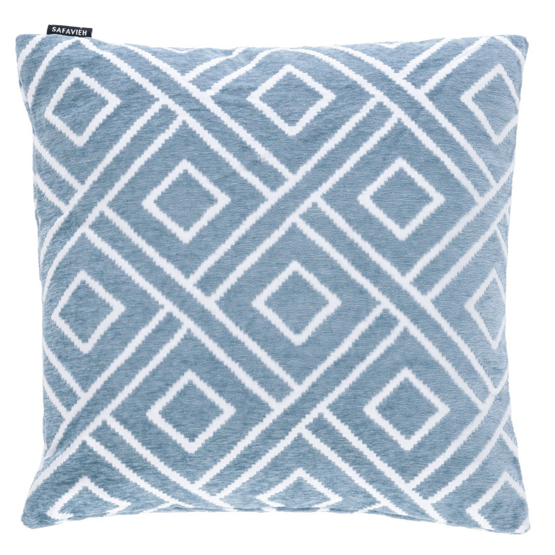 Triska Light Blue Geometric 18'' Square Throw Pillow
