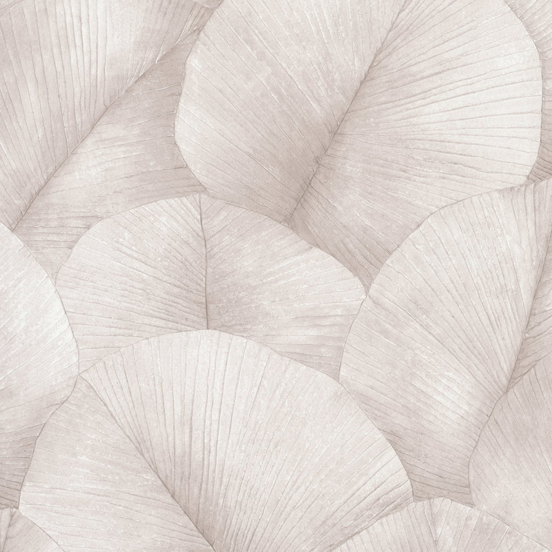 Kumano 3D Embossed Palm Leaf Wallpaper Roll, Pink