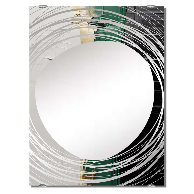 Dalyce - grand miroir mural à peinture abstraite, 32 po x 24 po