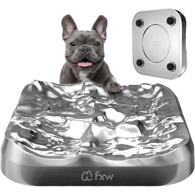 FXW IntoFlow Lick Pad, Durable Stainless Steel Dog Lick Mat for Enrichment, Dishwasher & Freezer Safe, Non-Slip Base | Patent Pending