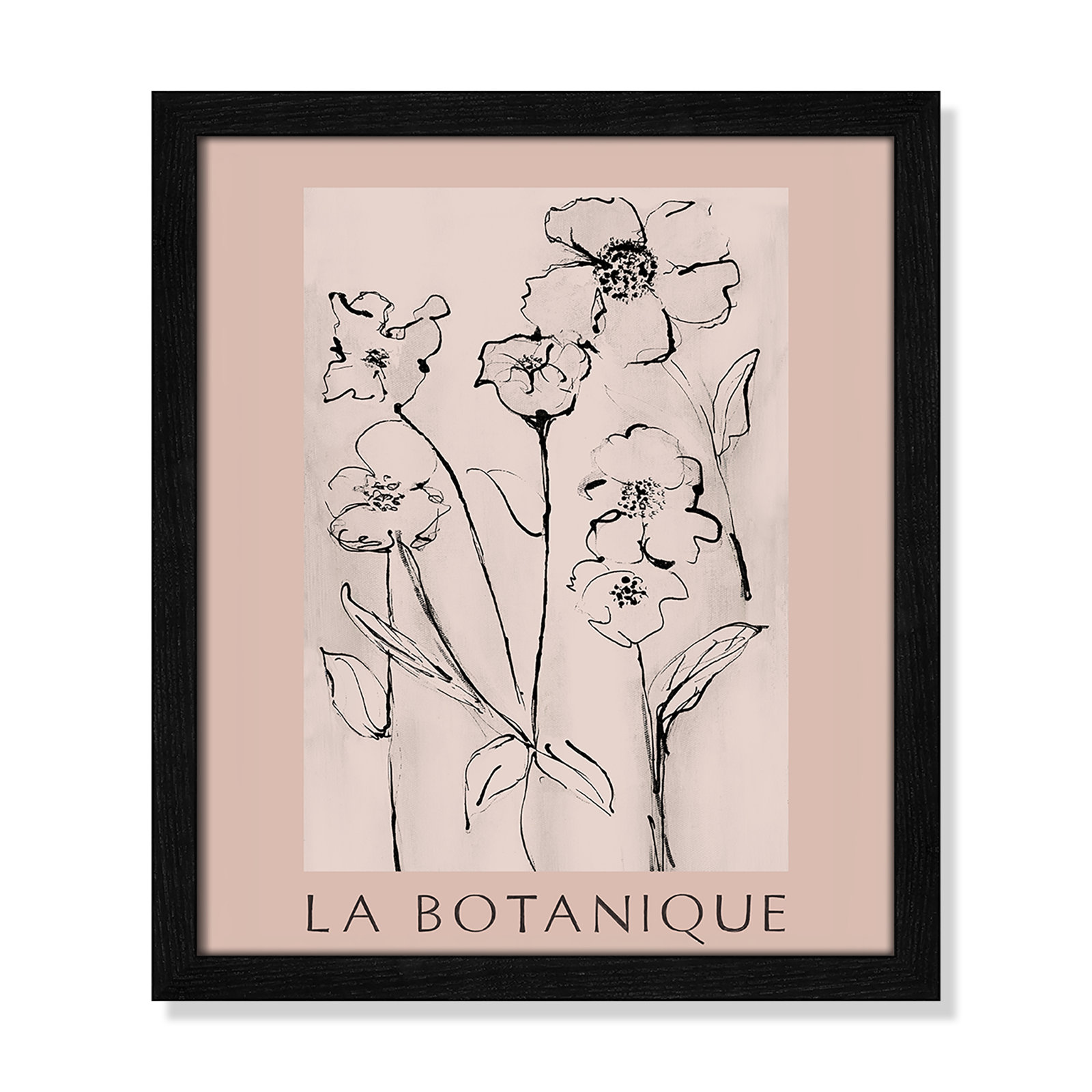 Riya "La Botanique" Print by Susan Jill, Black Single Picture Frame, No, 15" H x 13" W x 0.75" D