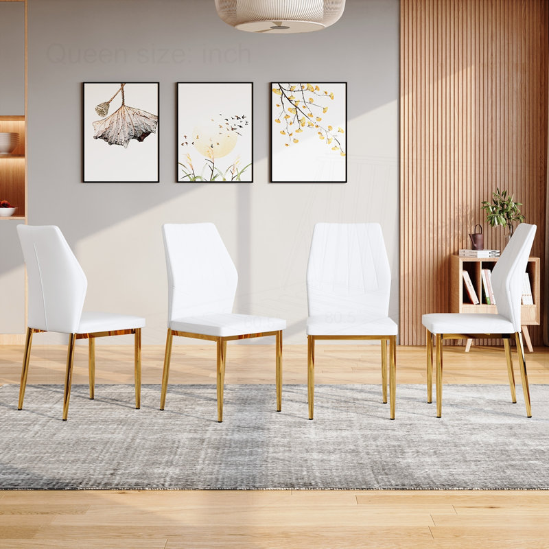 Ensemble de 4 chaises de salle à manger modernes, Gold