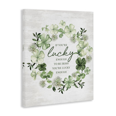 "Inspiring Lucky Wreath", art mural sur toile par lettré et doublé