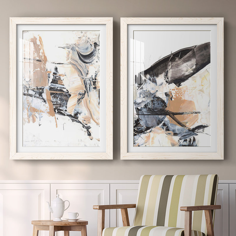 " Ruckus III " 2 - Pieces, White Framed, 27.5" H x 75" W x 1.5" D