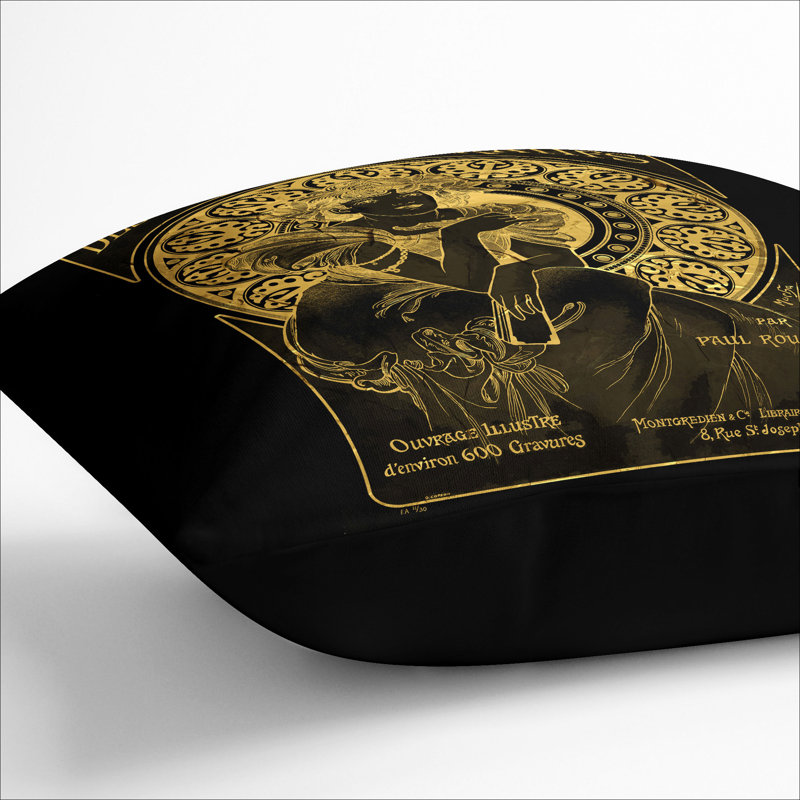 Square Cushion, 55cm H x 55cm W x 20cm D, Black