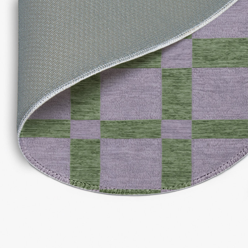 Tapis d'intérieur et d'extérieur à carreaux rose