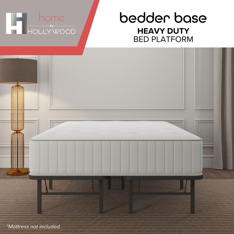 Bedder Base Steel Platform Bed Frame with 14" Underbed Storage, Queen