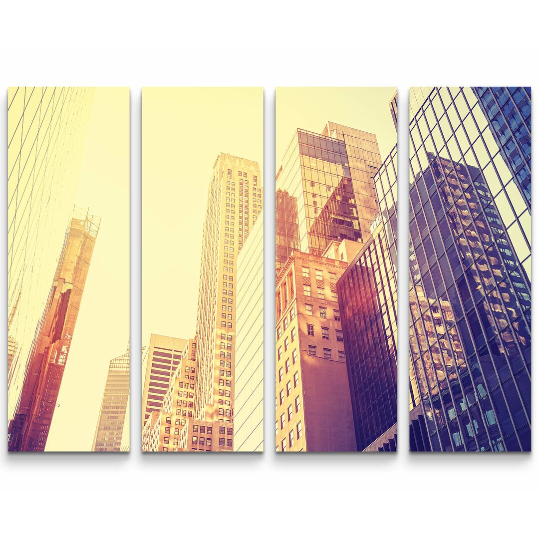 4-tlg. Leinwandbilder-Set Skyline Manhattan NYC