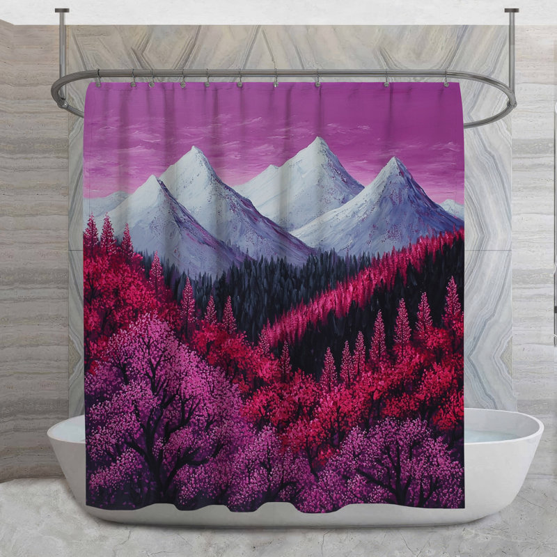Rideau de douche Mountains - Nature, H 93 po x l 70 po