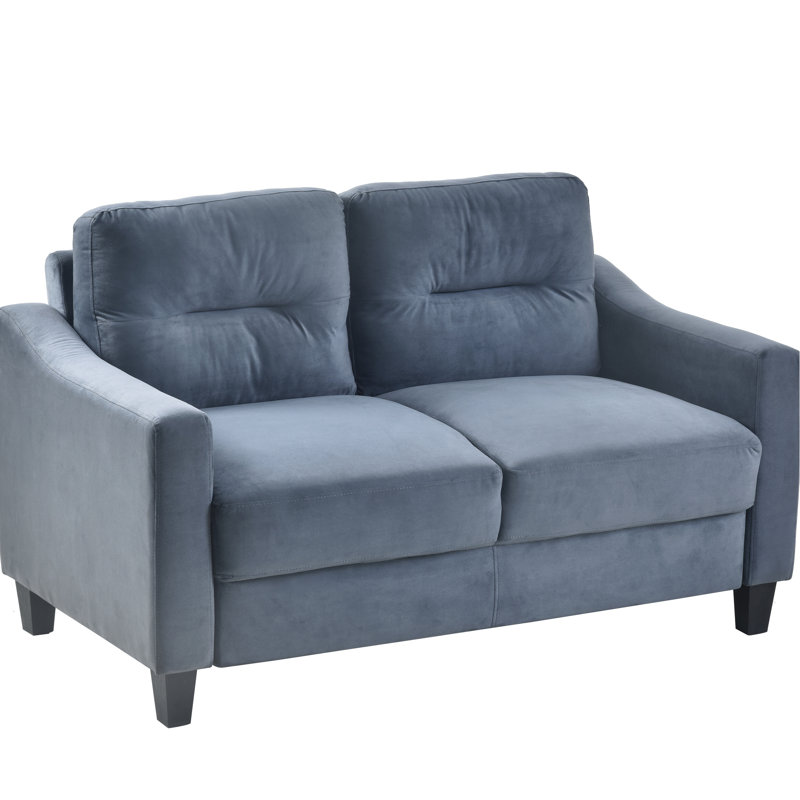 Canapé modulaire polyvalent en velours gris - 2 sièges, coussins détachables et épaissis pour bureau confortable 2 po pour chambre à coucher