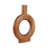 Handcrafted Mango Wood Decorative Vase With Circular Design