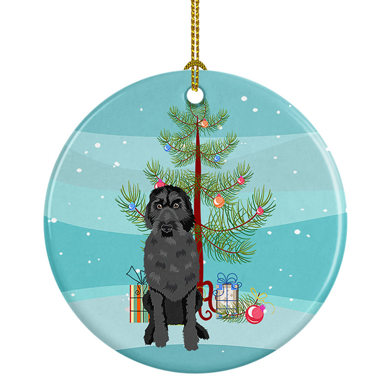 Ornement de Noël en céramique Doodle # 3 noir, Doodle noir # 3