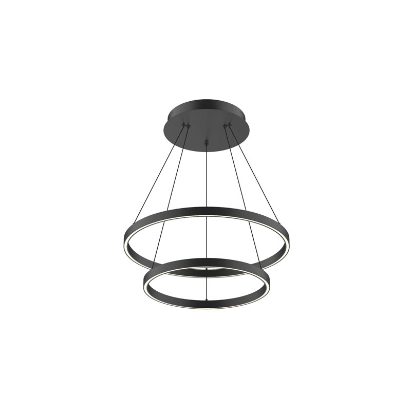 Cerchio 2 - Light LED Chandelier, Black, 1.5" H x 23.63" W x 23.63" D