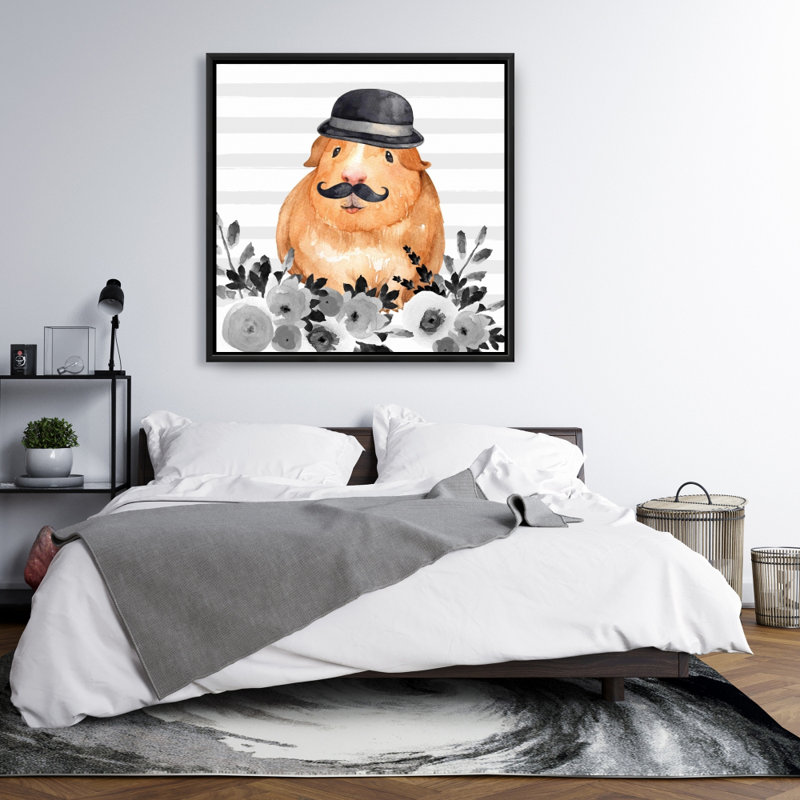 Art sur toile encadré, cobaye, H 37,25 po x l 37,25 po