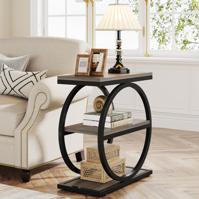Ensemble de tables de bout Maneeta, Gris / noir