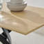 Aminata Veneer & Metal Round Dining Table With Arvey Oak Veneer Chairs - Modern Statement Design-785249615-785249614