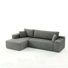 Canapé modulaire en L à assise profonde avec méridienne réversible en velours côtelé 104 po 104 po
