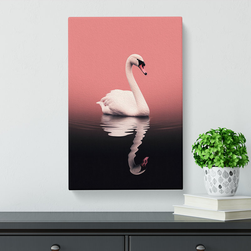 Swan Minimalism Art - Wrapped Canvas, 76cm H x 50cm W x 3cm D