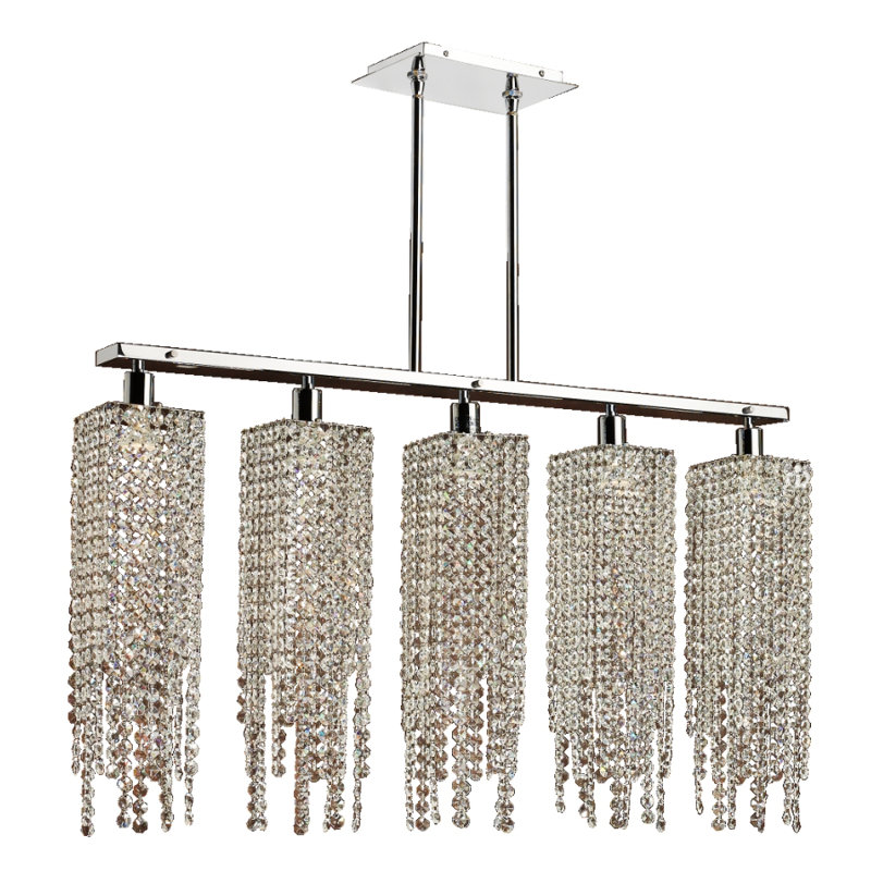 Luminaire suspendu linéaire pour îlot de cuisine 5 lumières Knopf