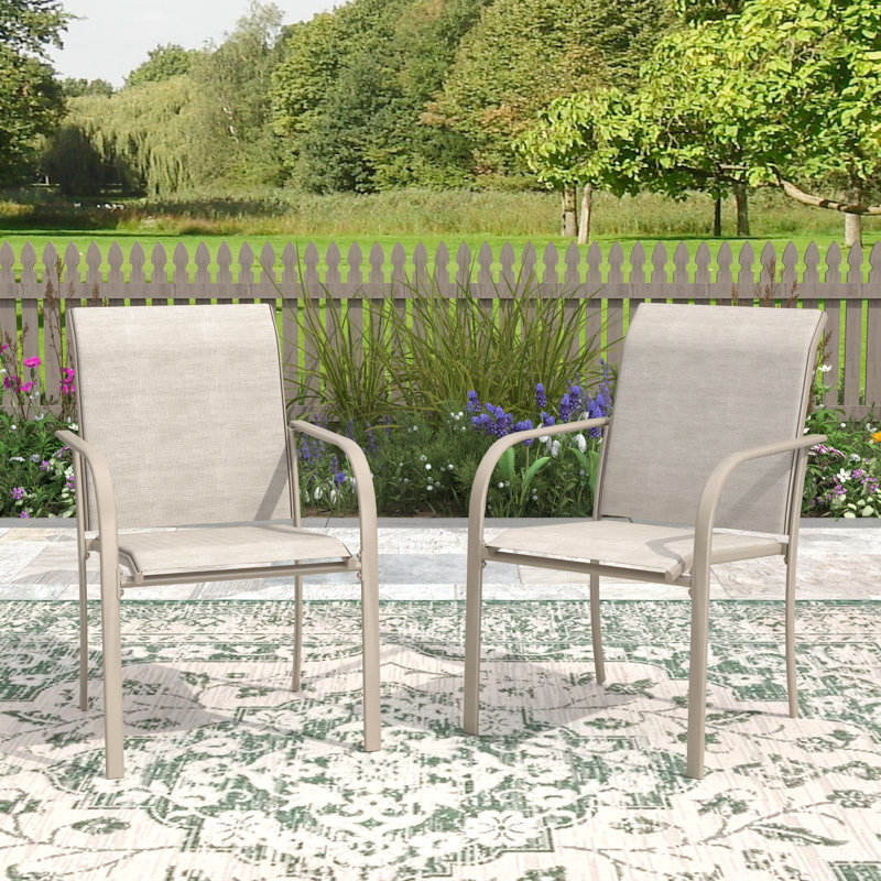 6-Person Outdoor Rectangular Dining Set, Cream/Cream