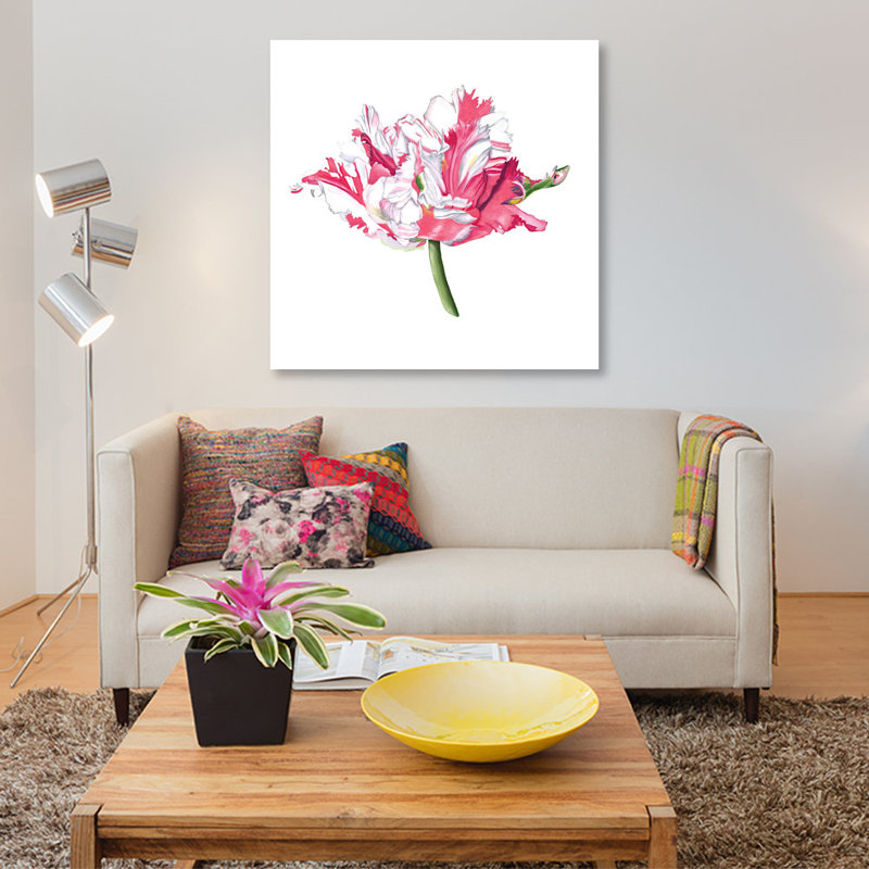 « brighton fleuris v », impression sur toile, H 26 po x l 26 po x P 1,5 po, Pas de tapis, Toile tendue