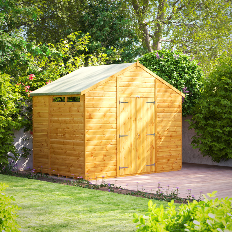 Powersheds 6 x 10ft Timber Tongue & Groove Security Garden Shed, Double Doors