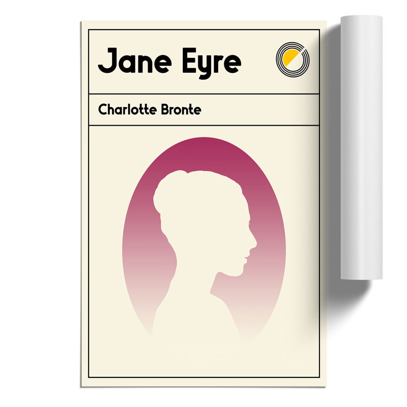 Book Cover Jane Eyre Charlotte Bronte - Frameless Print, 84cm H x 59cm W x 0.1cm D