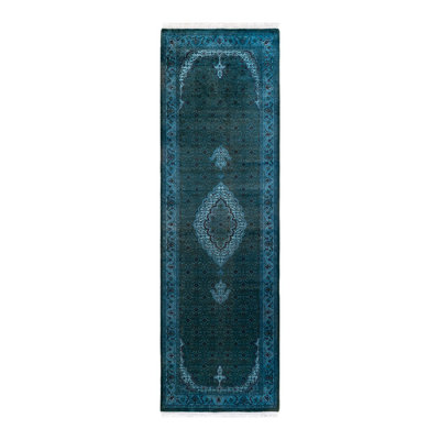 Osbaldo One-of-a-Kind 2' 6" X 8' 6" New Age Runner Wool Area Rug Blue