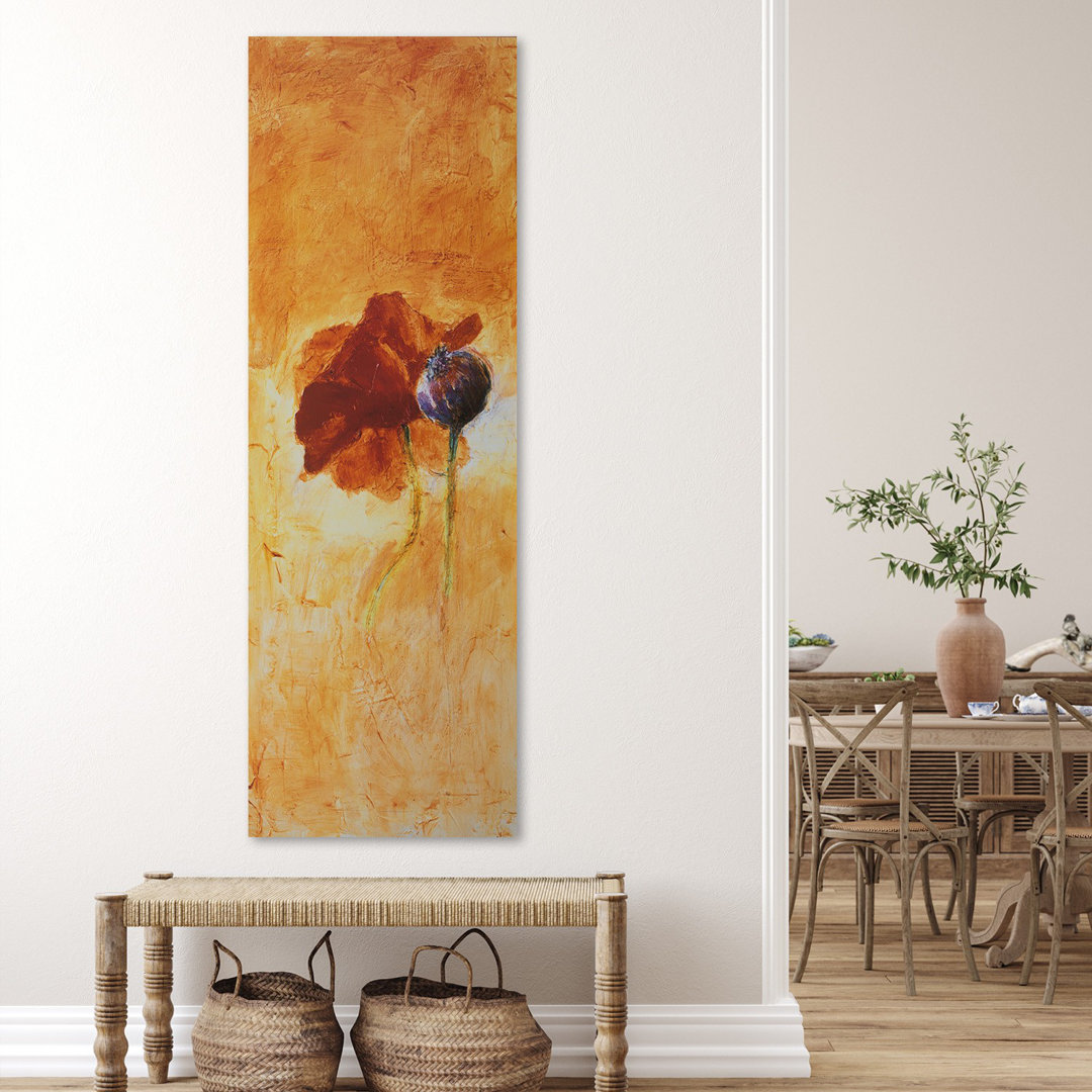 Leinwandbild Rote Mohnblumen Acrylblume