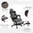 Racing Style Gaming Chair In Brown Pu Leather, Adjustable, Footrest, Lumbar Support, Comfort - High Back