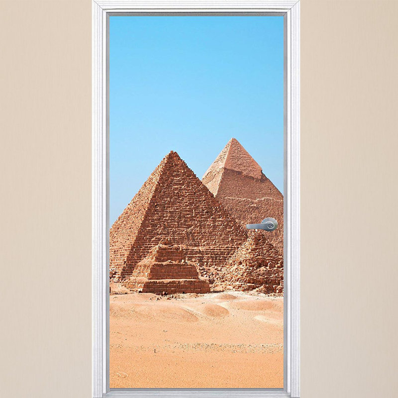 Adhésif décoratif pyramides de Gizeh, Égypte, H 80 po x l 30 po