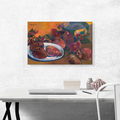 «Still Life with Mangoes 1893» par Paul Gauguin, reproduction d'art sur toile tendue