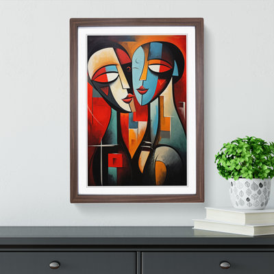 Lovers Abstract No.2 - Single Picture Frame Print on Wood