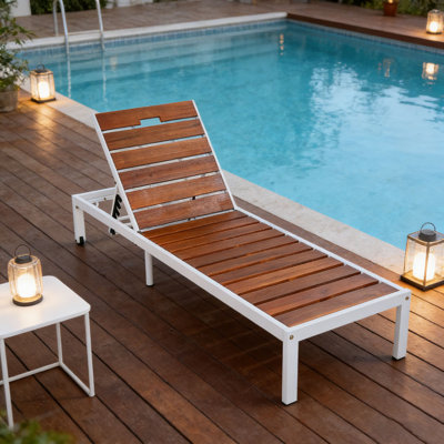 Outdoor Double Lounge Chair with 5-Position Adjustable Backrest